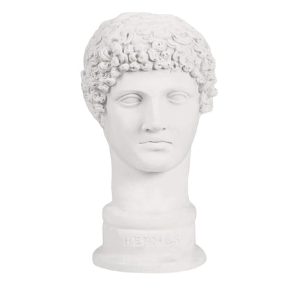 Griechische Hermes-Statue, abstraktes Gesicht, griechische Büstenskulptur, zeitgenössische griechische Mythologie-Skulptur, klassischer Büsten-Wohnakzent