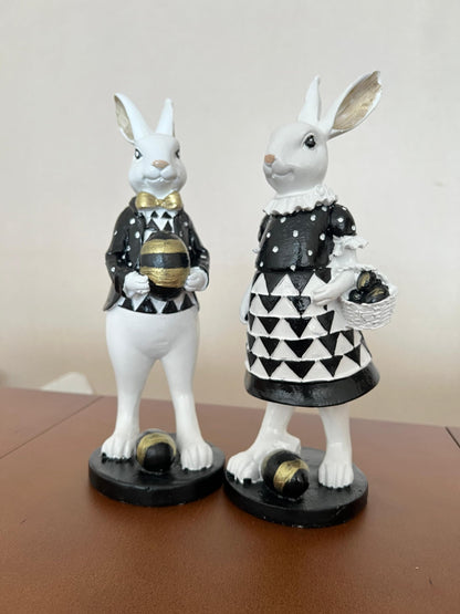 Cute Easter Bunny Figurines, Rabbit Decor, Elegant Spring Decoration, Easter Table Centerpiece, Easter Rabbit Figurine, Easter Rabbit Decor, Easter Bunny Decor, Easter Rabbit Statue