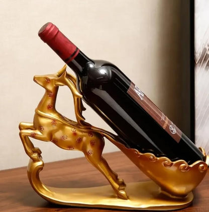 Elegant Deer Wine Rack Sculpture, Decorative Wine Rack with Deer Figure, Stylish Deer Wine Rack Statue, Stylish Animal Bar Decor,