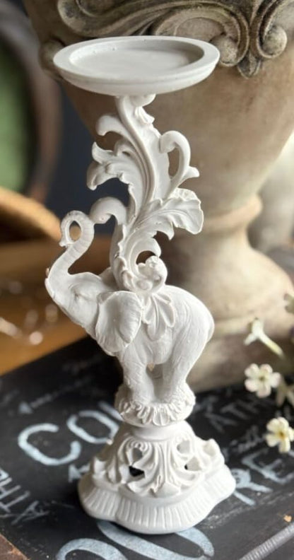 Elephant Candlestick Holder Set of 2, Elephant Candle Holder, Elephant Candlestick, Vintage Elephant Candlestick, Polyester Candle Holder