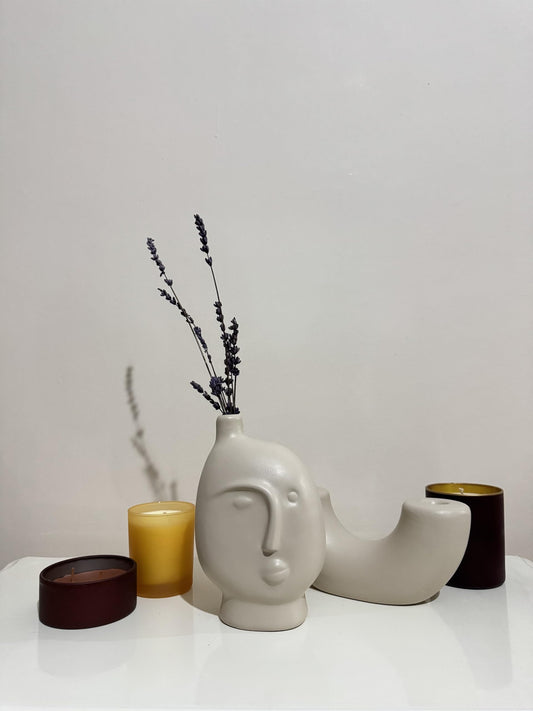 Abstract Face Shaped Vase, Modern Art Decor Vase, Nordic Ceramic Vase, Scandinavian Vase, Modern Minimalist Vase, Ceramic Vase, Face Vase, Face Shaped Vase