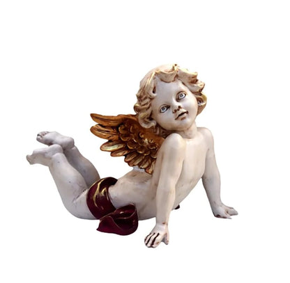 Reclining Angel Statue, Elegant Decorative Cherub Figurine, Reclining Angel Decor, Handmade Reclining Angel Figurine, Elegant Angel Decor, Reclining Angel Sculpture, Reclining Angel Object