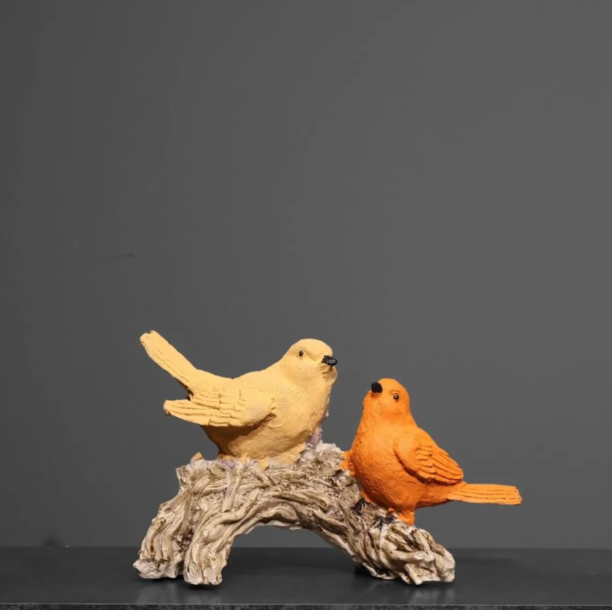 Charming Bird Statue with Two Birds on Branch, Polyester Nature Decor, Bird Statue, Bird Sculpture, Bird Decor, Polyester Bird Statue