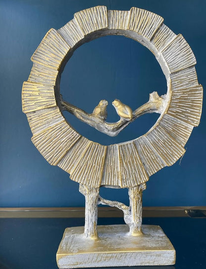 Circular Birds on Branch Sculpture, Round Tree Branch Statue, Tree of Life Sculpture, Abstract Nature Art, Circular Birds Decor, Circular Birds Sculpture, Circular Birds Statue