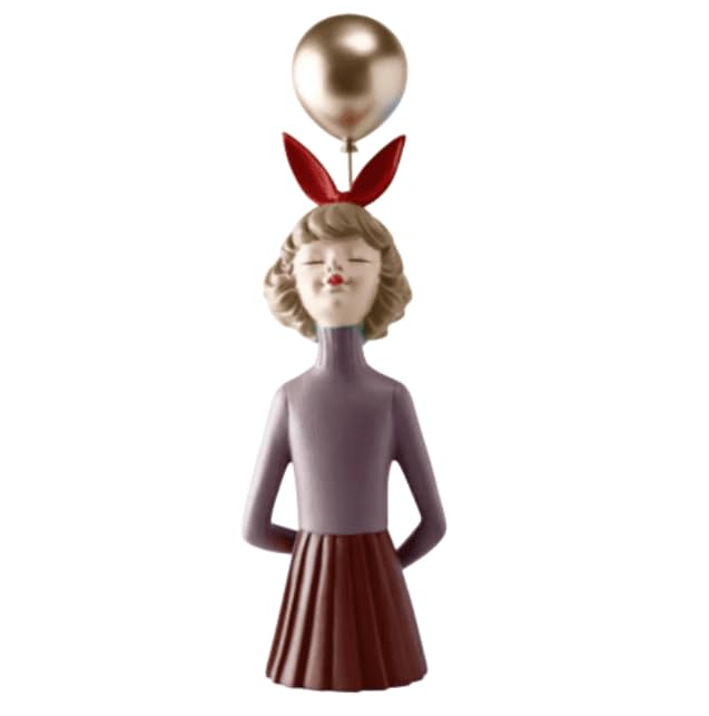 Girl Balloon Statue with Skirt and Bunny Ears, Girl Balloon Statue, Unique Gift Statue, Girl Sculpture Decor, Girl Balloon Sculpture, Girl Balloon Decor, Girl Balloon Objects