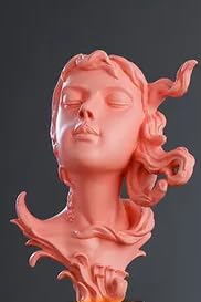 Woman Head Statue with Flowing Hair, Elegant Decorative Bust, Woman Head Statue, Elegant Face Statue, Artistic Decor Piece, Woman Art Bust
