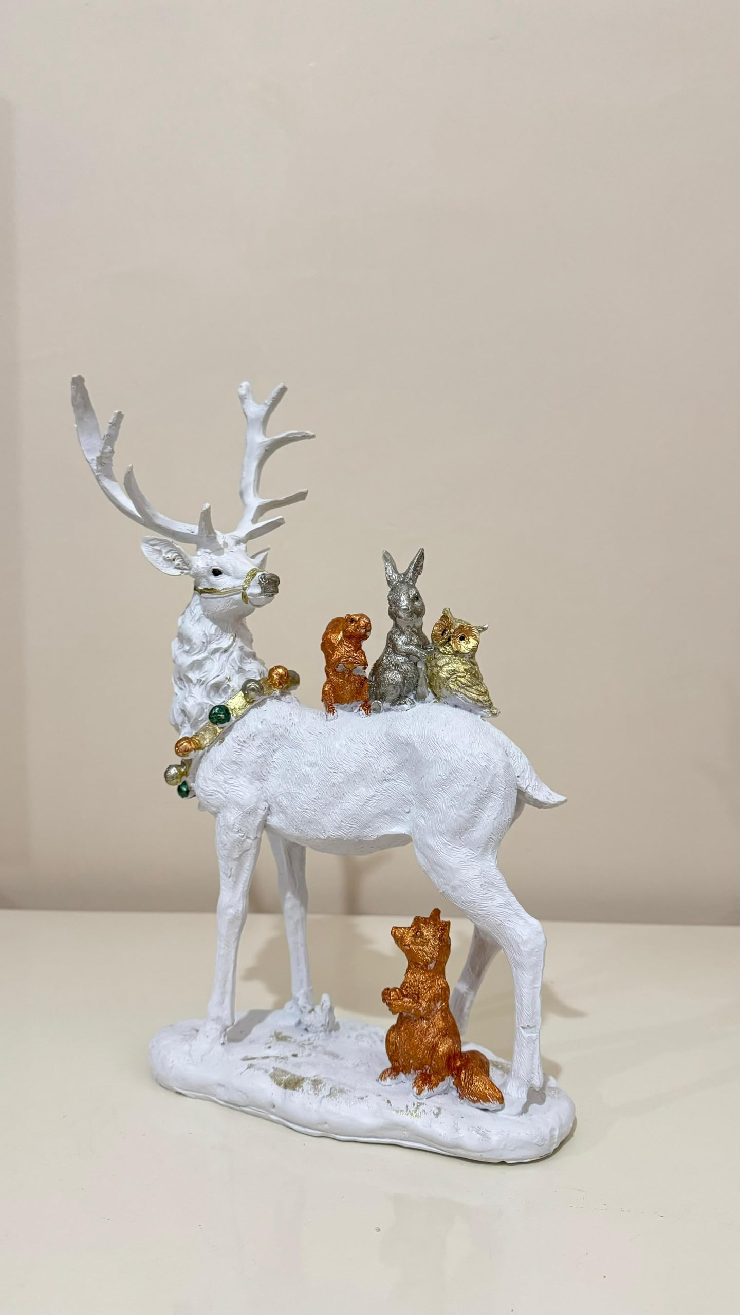 Deer Figurine, Christmas Deer Sculpture, Holiday Deer Statue, Festive Home Decor, Winter Deer Figurine, Christmas Tabletop Decor, Christmas Deer Decor, Christmas Deer Sculpture, Deer Decor