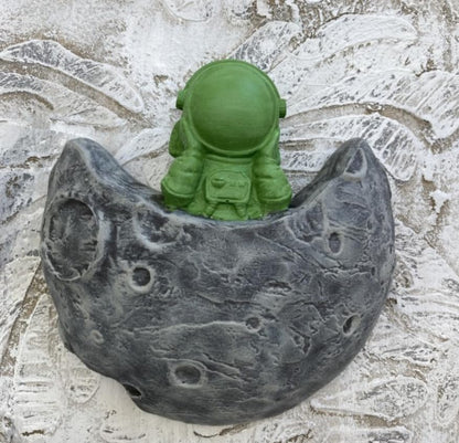 Astronaut Moon Sculpture, Astronaut Wall Decor, Modern Astronaut Wall Decor, Space Theme Decor, Space Gift Idea, Astronaut Figurines, Astronaut Wall Statue, Astronaut Moon Wall Decor
