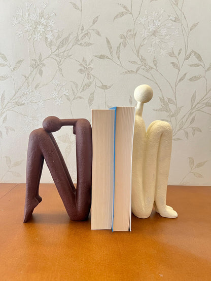 Abstract Bookends Set of 2, Modern Figurines for Shelf or Desk Decor, Abstract Bookends, Modern Bookshelf Decor, Polyester Bookend Set