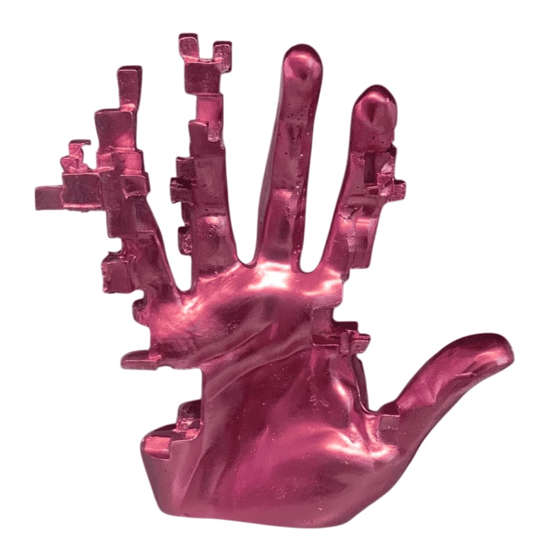 Modern Abstract Hand Sculpture, Futuristic Pixel Style Hand Statue, Pixel Style Sculpture, Pixelated Hand Statue, Pixelated Hand Sculpture