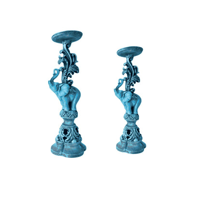 Elephant Candlestick Holder Set of 2, Elephant Candle Holder, Elephant Candlestick, Vintage Elephant Candlestick, Polyester Candle Holder