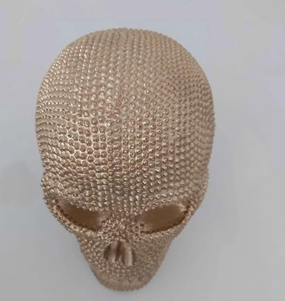 Skull Sculpture with Textured Detail, Gothic Polyester Skull Decor, Skull Decor for Shelves, Textured Surface Skull Decor, Skull Statue, Skull Sculpture, Skull Decor, Skull Objects
