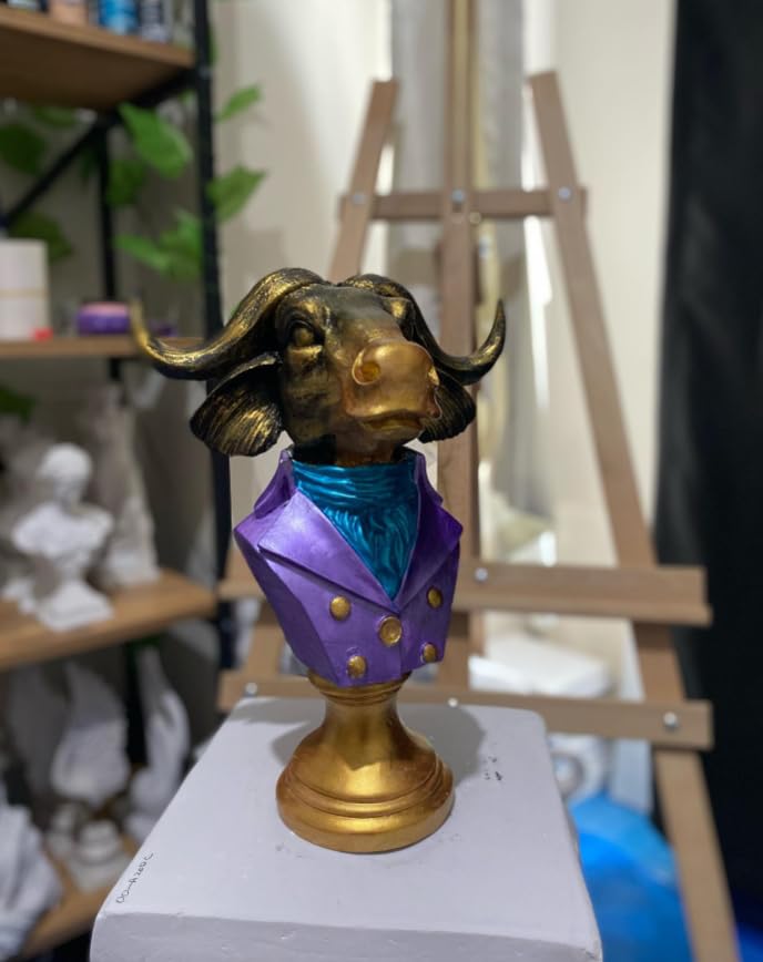 Buffalo Man Statue, Handmade Buffalo Sculpture, Buffalo Head Statue, Elegant Buffalo Head Sculpture, Buffalo Sculpture, Buffalo Man Decor, Buffalo Head Statue, Buffalo Head Sculpture