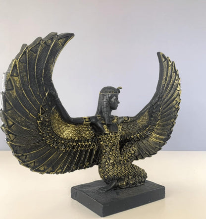 Egyptian Maat Statue with Open Wings, Ancient Egypt Maat Sculpture, Egyptian Winged Maat Figurine, Egyptian Mythology Statue of Maat, Maat Sculpture, Maat Statue, Maat Decor