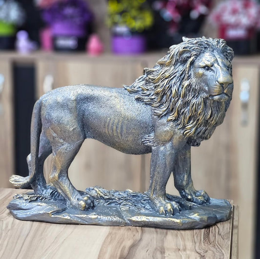 Majestic Lion Statue, Lion Figurine, Handmade Lion Sculpture for Shelf or Desk Display, Lion Statue Decor, Animal Sculpture Gift