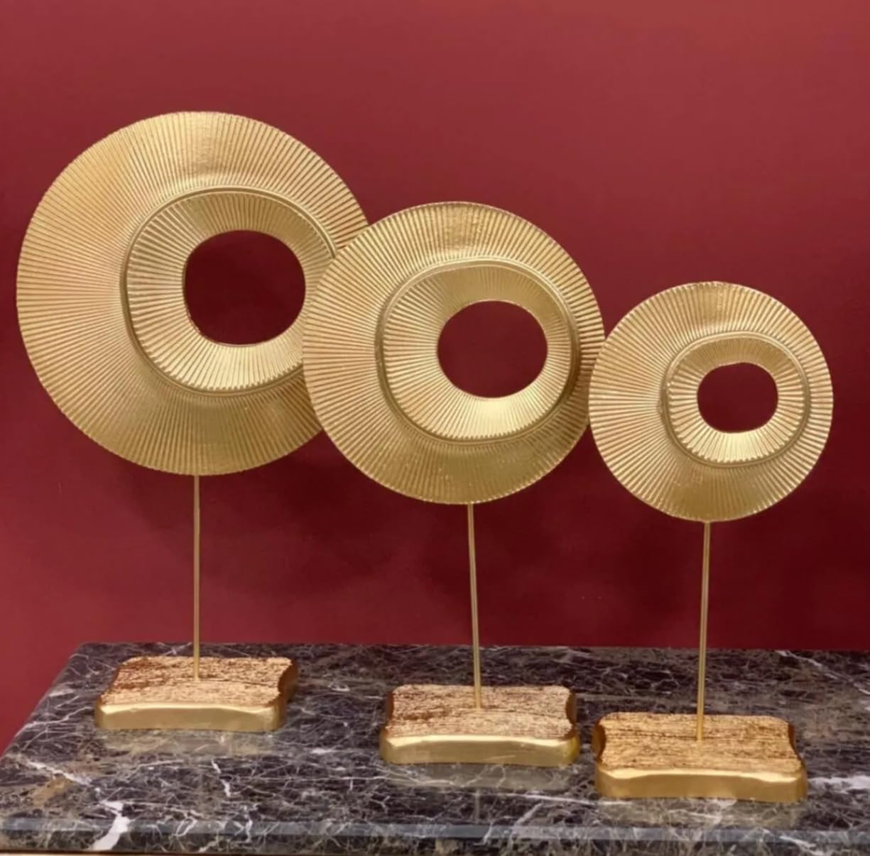 Circle Art Sculpture Set of 3, Modern Abstract Decor, Geometric Decor Set, Tabletop Art Decor, Circle Sculpture, Circle Statue, Circle Decor, Circle Objects