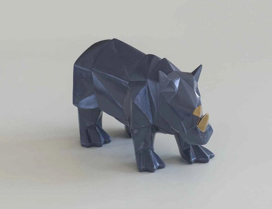 Modern Geometric Rhino Statue in Cubic Design, Geometric Rhino Sculpture, Cubic Rhino Statue, Minimalist Rhino Decor, Abstract Rhino Decor