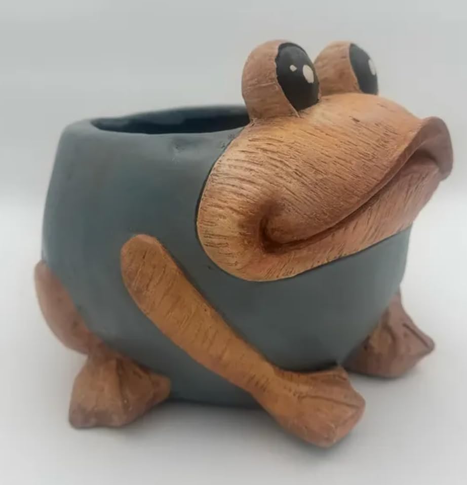 Frog Planter Pot, Frog Shaped Flower Pot Planter, Frog Planter for Indoor, Frog Vase, Frog Themed Vase, Gift For Frog Lovers, Frog Plant Pot