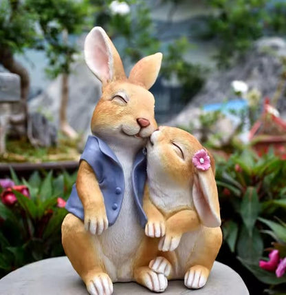 Easter Bunny Couple Figurine, Cute Rabbit Statue, Romantic Bunny Sculpture, Easter Bunny Decor, Rabbit Couple Statue, Romantic Rabbit Statue, Easter Bunny Couple Sculpture
