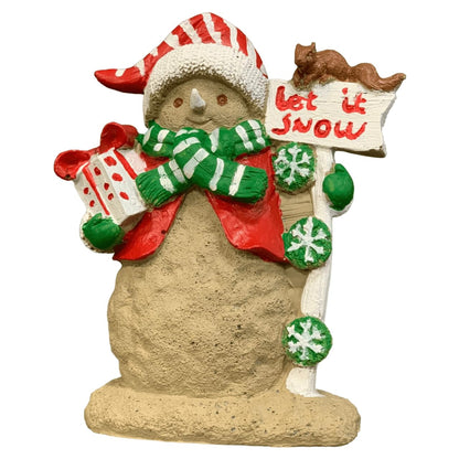 Snowman Squirrel, Festive Snowman Statue, Holiday Snowman Decor, Snowman Decor, Christmas Gift Idea, Christmas Snowman Decor, Snowman Gift, Snowman Sculpture