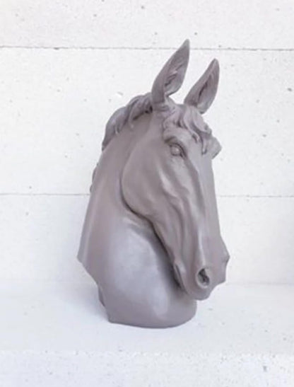 Handmade Horse Head Statue, Elegant Horse Figurine, Horse Head Statue, Horse Sculpture Art, Polyester Horse Statue, Elegant Horse Decor