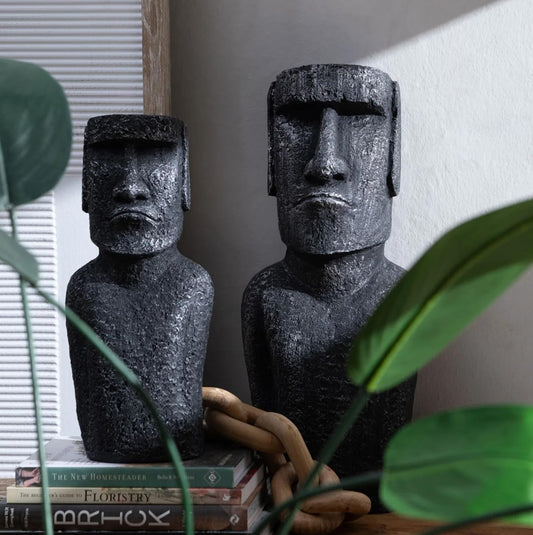 Island Moai Sculpture, Moai Head Statue, Garden Tiki Statue, Outdoor Art Decor, Island Head Statue, Unique Garden Gift, Indoor Statue Decor