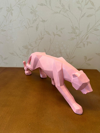 Large Panther Statue, Geometric Animal Figurine, Abstract Panther Sculpture, Panther Decorative Showpiece, Decorative Tabletop Statue