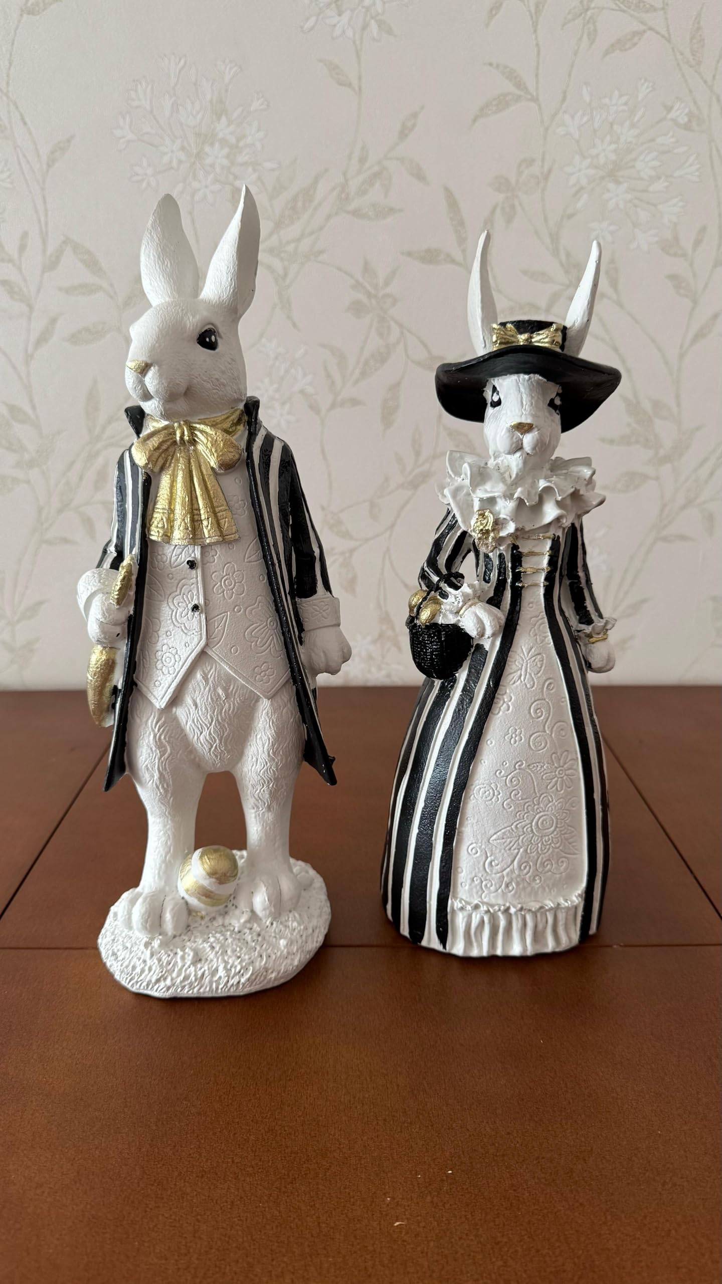 Easter Bunny Decor, Elegant Rabbit Couple, Easter Home Decor, Spring Decoration, Easter Gift, Bunny Sculpture, Easter Rabbit Decor, Easter Rabbit Sculpture