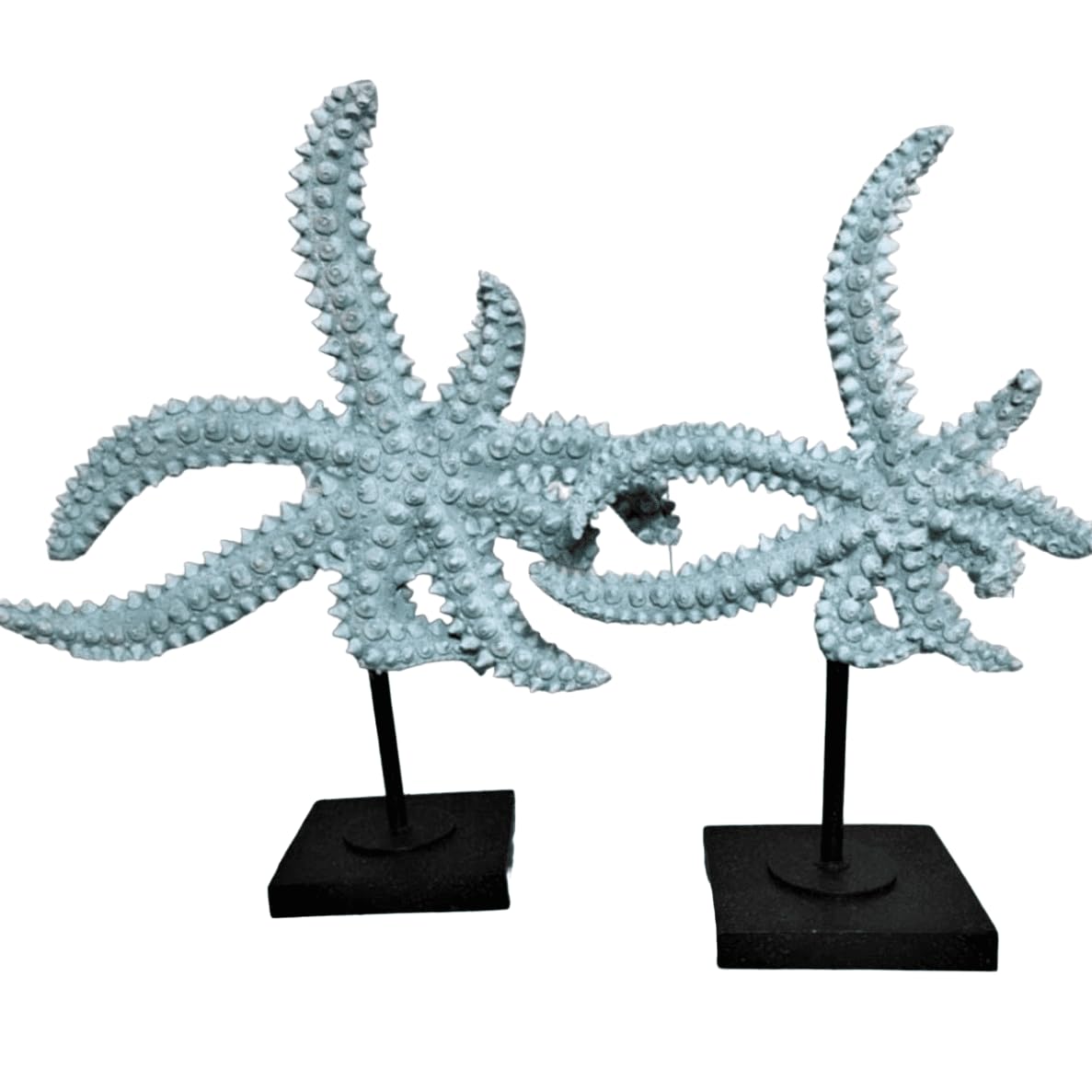 Set di 2 sculture di stelle marine, decorazione a forma di stella marina, statuetta a forma di stella marina, decorazione a tema oceano, accessori per la casa, scultura costiera, statuetta costiera, scultura a forma di stella marina