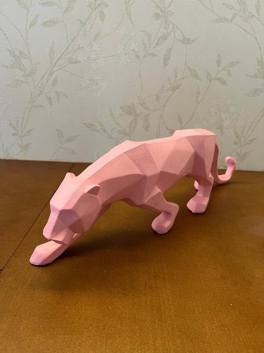 Large Panther Statue, Geometric Animal Figurine, Abstract Panther Sculpture, Panther Decorative Showpiece, Decorative Tabletop Statue