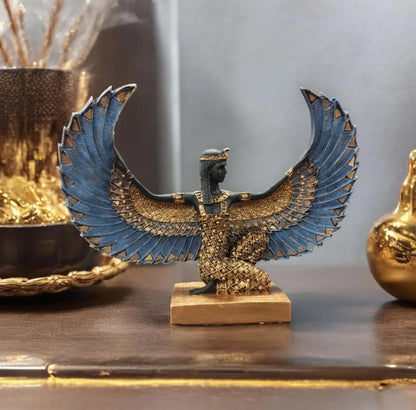 Egyptian Maat Statue with Open Wings, Ancient Egypt Maat Sculpture, Egyptian Winged Maat Figurine, Egyptian Mythology Statue of Maat, Maat Sculpture, Maat Statue, Maat Decor