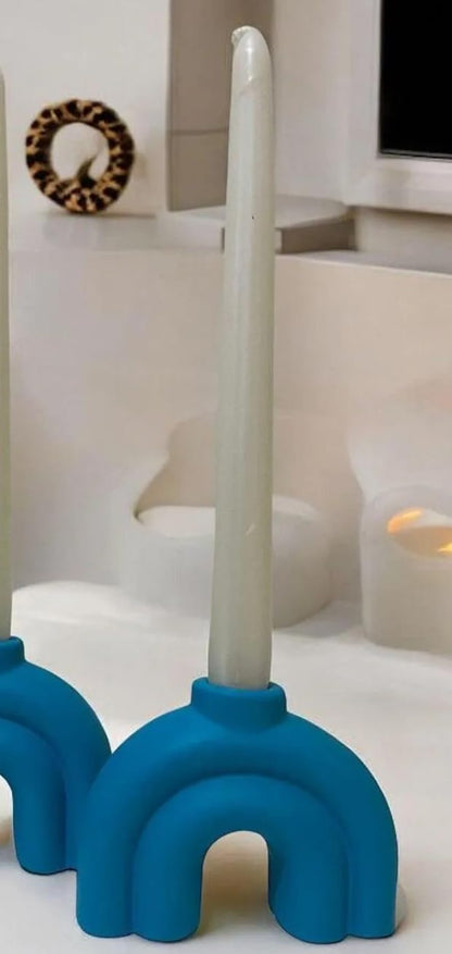 Kerzenständer im Vintage-Stil, Kerzenständer aus Keramik, handgefertigter Kerzenständer, kleiner Kerzenständer, Kerzenständer