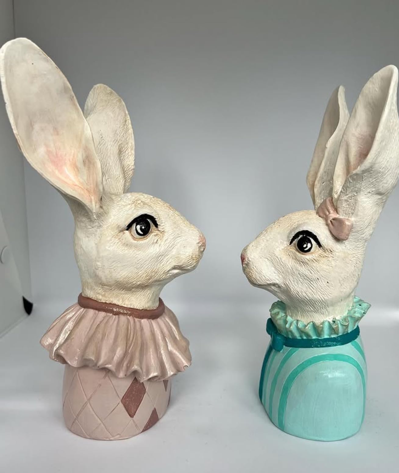Bunny Bust Figurines, Bunny Bust Decor, Rabbit Figurines Set, Bunny Art Decor, Bunny Decor, Easter Rabbit Figurine, Handmade Rabbit Figurine
