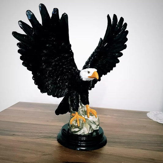 Majestic Eagle Figurine with Open Wings, Eagle Table Statue, Patriotic Eagle Gift, Eagle Figurine Decor, Eagle Statue, Polyester Bird Figure, Eagle Sculpture, Eagle Statue