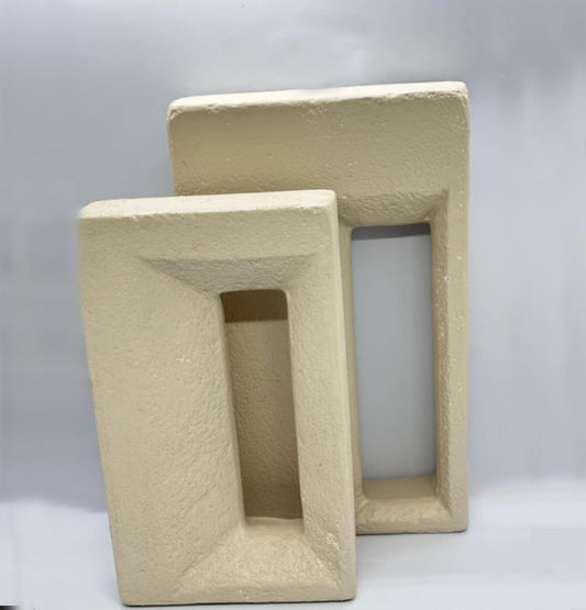 Modern Rectangular Ceramic Vase Set, Handmade Rectangular Ceramic Vases, Geometric Ceramic Vase, Rectangular Hollow Vases Ceramic Set
