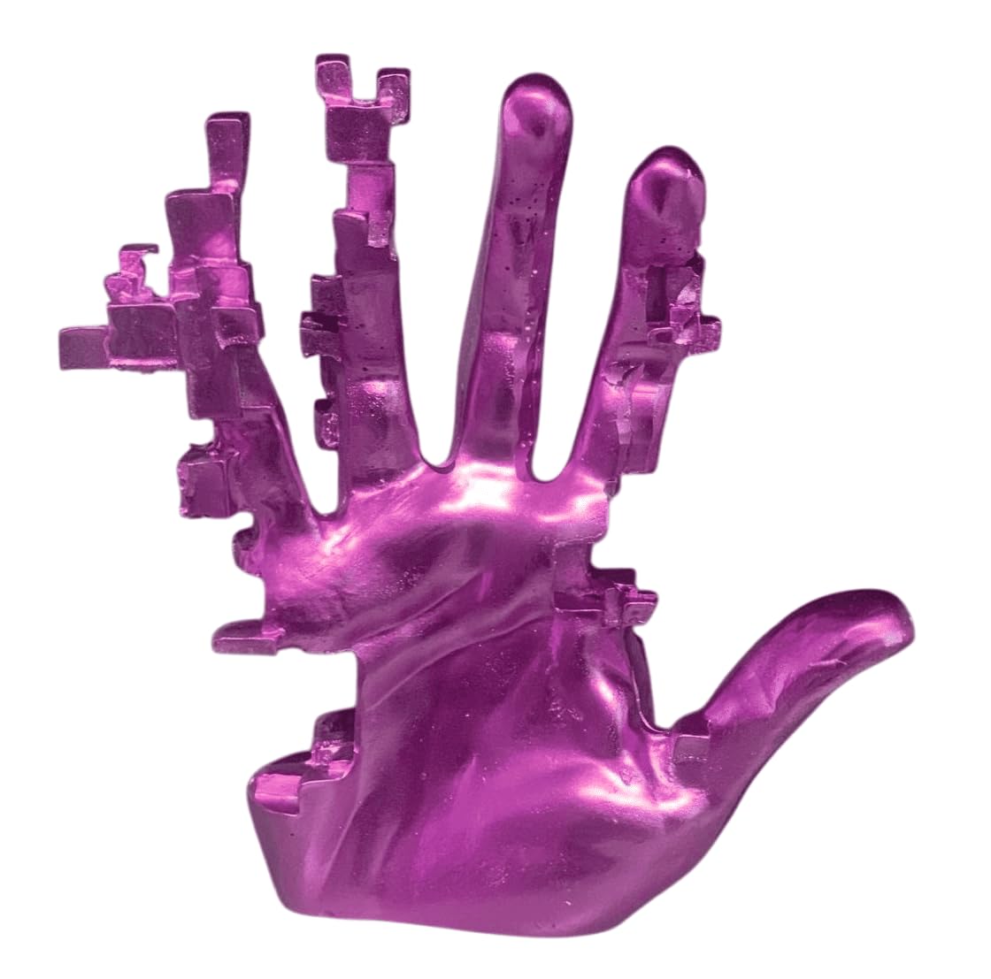 Modern Abstract Hand Sculpture, Futuristic Pixel Style Hand Statue, Pixel Style Sculpture, Pixelated Hand Statue, Pixelated Hand Sculpture
