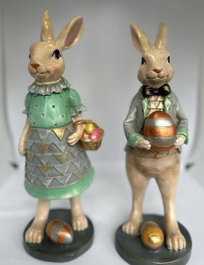 Cute Easter Bunny Figurines, Rabbit Decor, Elegant Spring Decoration, Easter Table Centerpiece, Easter Rabbit Figurine, Easter Rabbit Decor, Easter Bunny Decor, Easter Rabbit Statue