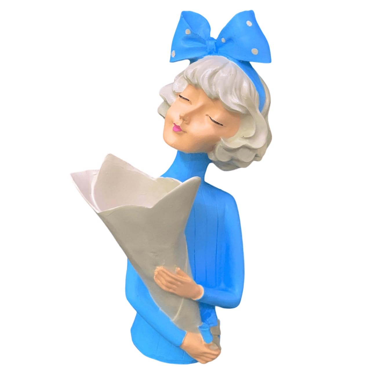Cute Bouquet Girl Sculpture, Girl Doll Statue Holding Bouquet, Girl Figurine With Bouquet, Unique Girl Figurine Gift, Girl Decor Statue, Girl Sculpture, Girl Decor