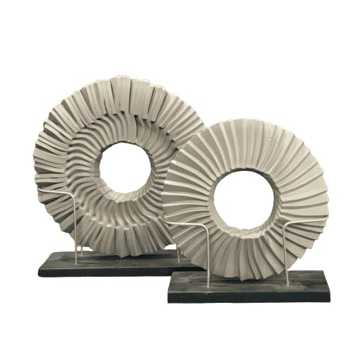 Decorative Disk Object with Stand, Disk Sculpture Set of 2, Modern Art Centerpiece, Abstract Home Decor, Disk Sculpture, Disk Statue, Disk Statue, Disk Figurine