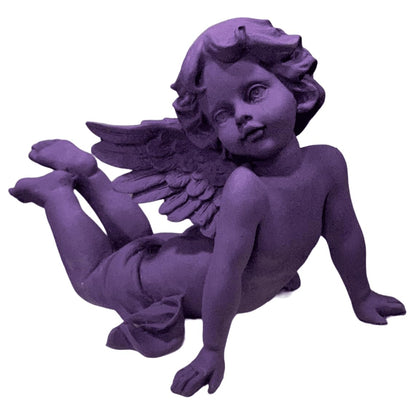 Reclining Angel Statue, Elegant Decorative Cherub Figurine, Reclining Angel Decor, Handmade Reclining Angel Figurine, Elegant Angel Decor, Reclining Angel Sculpture, Reclining Angel Object