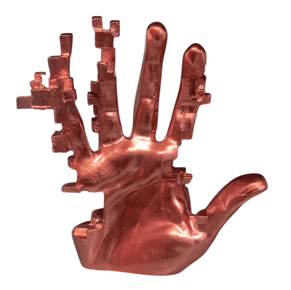 Modern Abstract Hand Sculpture, Futuristic Pixel Style Hand Statue, Pixel Style Sculpture, Pixelated Hand Statue, Pixelated Hand Sculpture