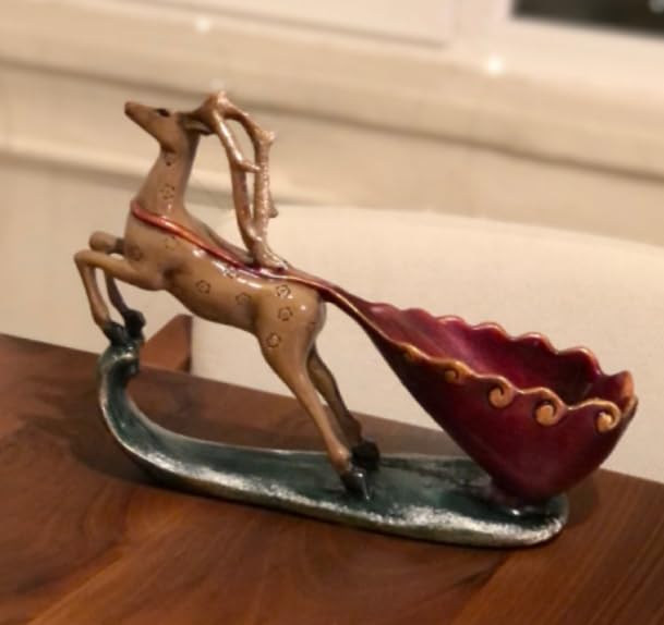 Elegant Deer Wine Rack Sculpture, Decorative Wine Rack with Deer Figure, Stylish Deer Wine Rack Statue, Stylish Animal Bar Decor,