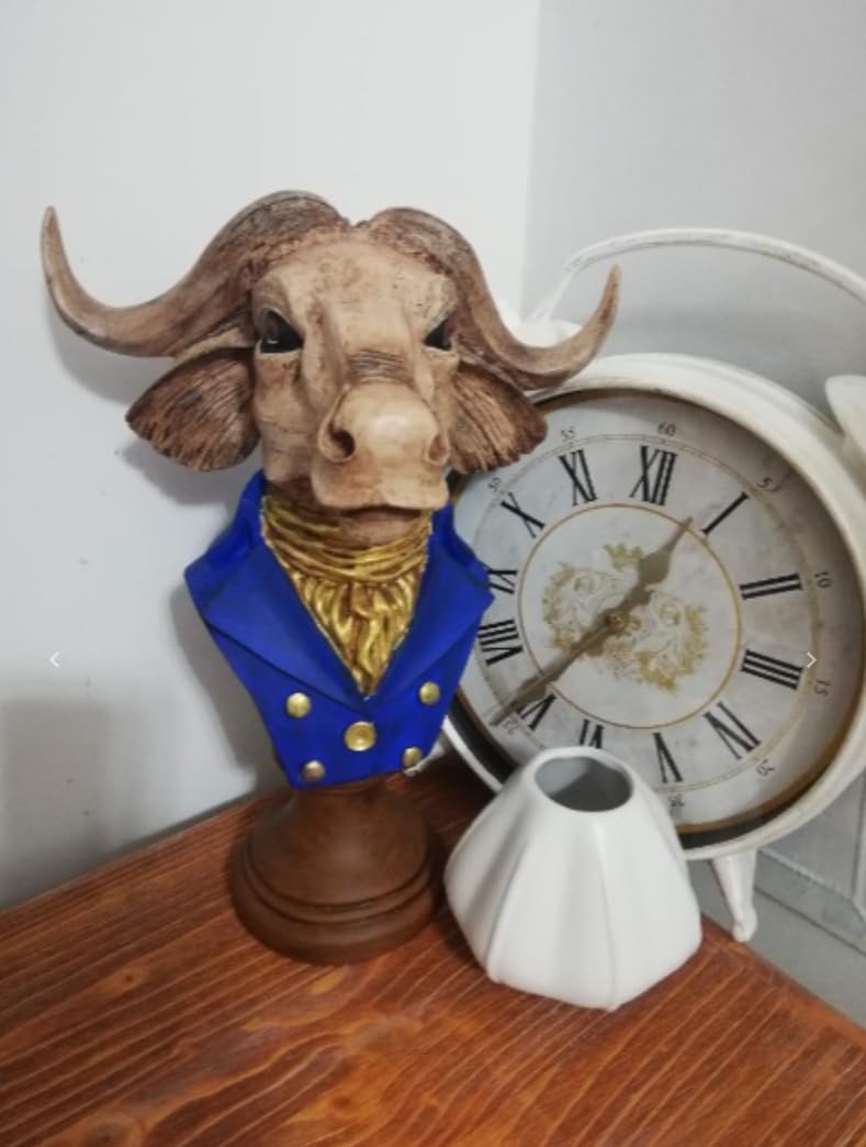 Buffalo Man Statue, Handmade Buffalo Sculpture, Buffalo Head Statue, Elegant Buffalo Head Sculpture, Buffalo Sculpture, Buffalo Man Decor, Buffalo Head Statue, Buffalo Head Sculpture