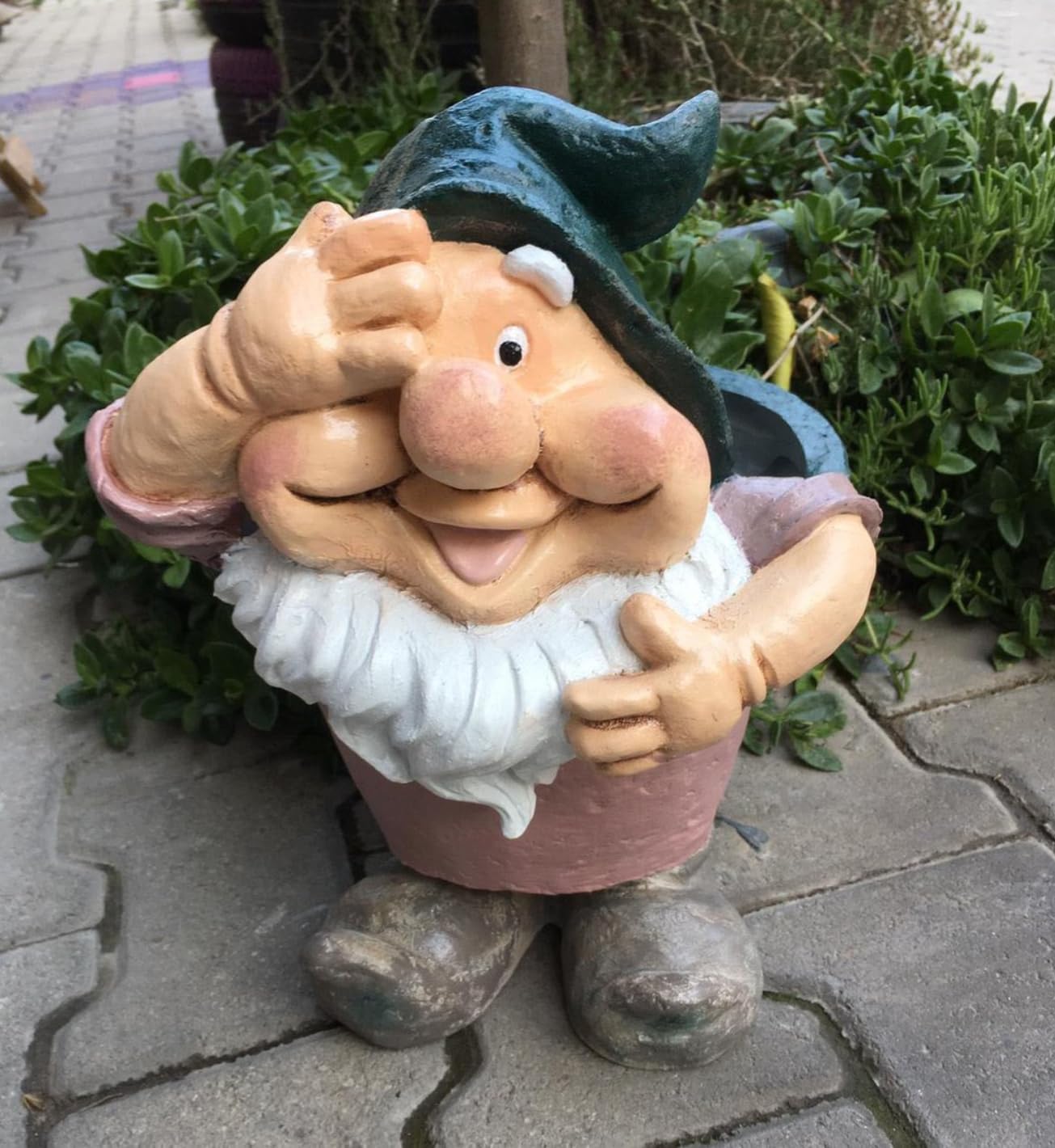 Gnome Plant Pot for Outdoor Garden, Whimsical Garden Planter, Cute Gnome Flower Pot, Gnome Plant Pot, Outdoor Gnome Planter, Cute Flower Pot