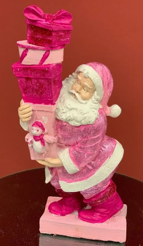 Santa Claus Figurine Carrying Stacked Christmas Gifts, Christmas Santa decoration, Santa Figurine with Gift Boxes, Santa Claus Sculpture, Santa Sculpture, Santa Decor