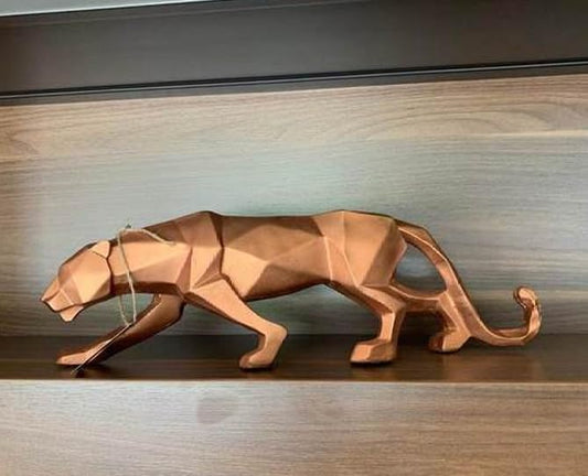 Large Panther Statue, Geometric Animal Figurine, Abstract Panther Sculpture, Panther Decorative Showpiece, Decorative Tabletop Statue