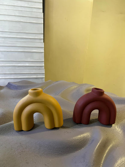 Kerzenständer im Vintage-Stil, Kerzenständer aus Keramik, handgefertigter Kerzenständer, kleiner Kerzenständer, Kerzenständer