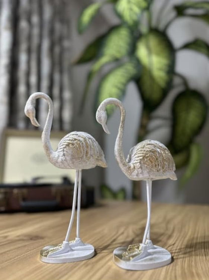 Flamingo Figurine Set, Polyester Flamingo Sculpture, flamingo Figurine, Polyester Flamingo Statue, Flamingo Decor, Handmade Flamingo Art