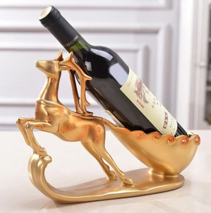 Elegant Deer Wine Rack Sculpture, Decorative Wine Rack with Deer Figure, Stylish Deer Wine Rack Statue, Stylish Animal Bar Decor,