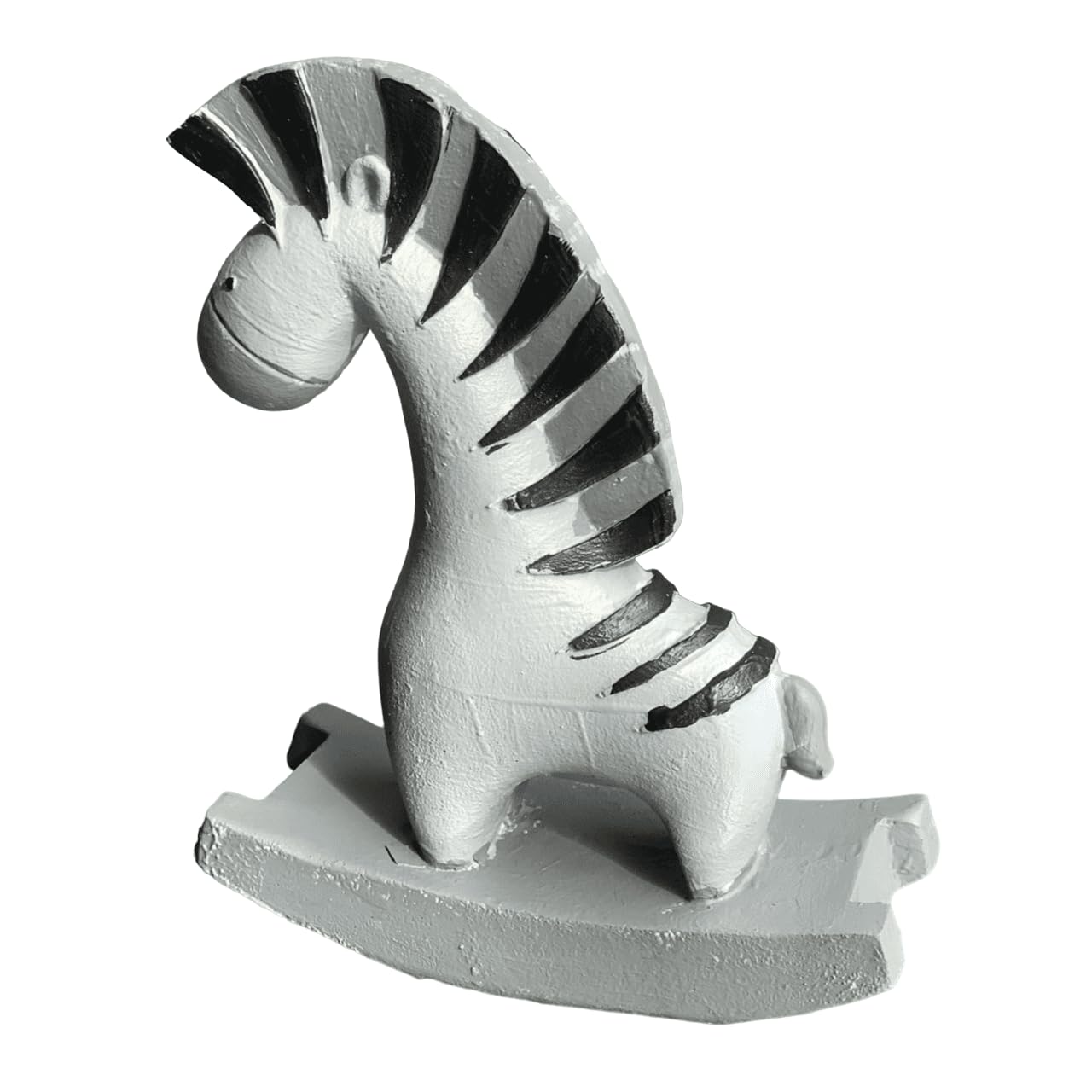 Minimalist Zebra Statue with Rocking Base, Polyester Cute Zebra Decor, Zebra Statue, Small Zebra Decor, Rocking Zebra Statue, Zebra Decor